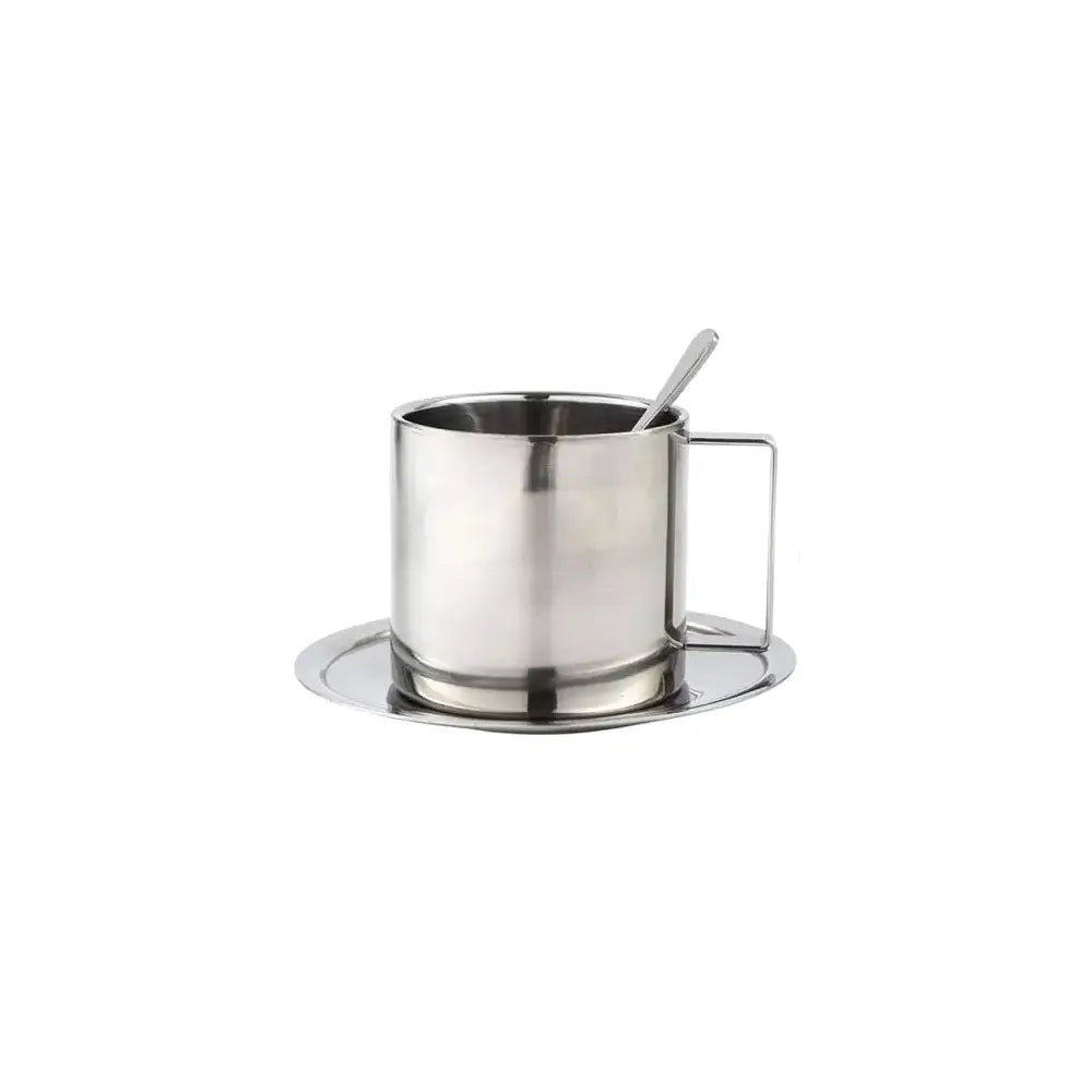 Tasse et Soucoupe en Acier Inoxydable | Tokko Studio.