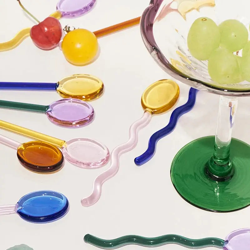 Cuillères en Verre Coloré | Tokko Studio.