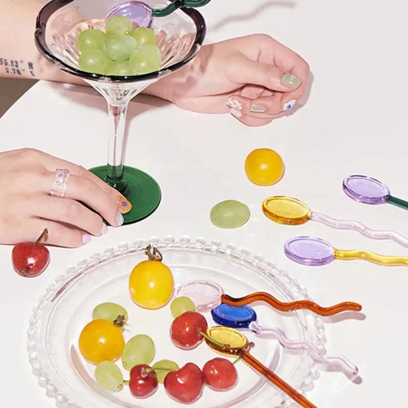 Cuillères en Verre Coloré | Tokko Studio.
