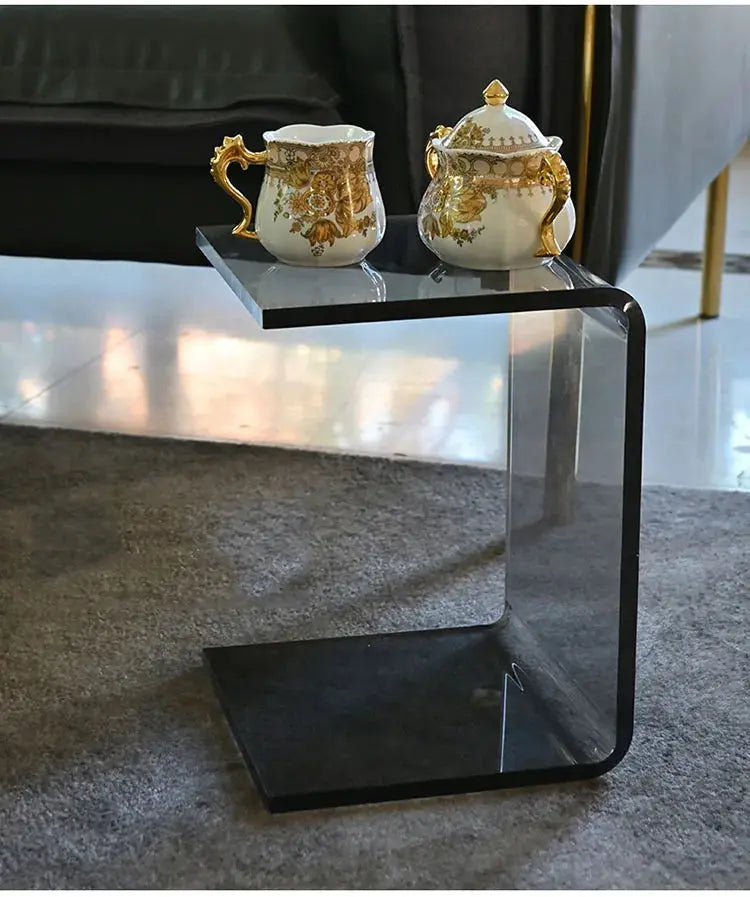 Table d'Appoint en Verre Transparent - Stann Zi | Tokko Studio.