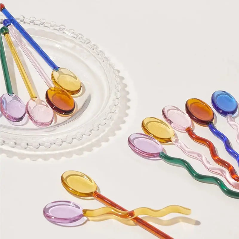 Cuillères en Verre Coloré | Tokko Studio.