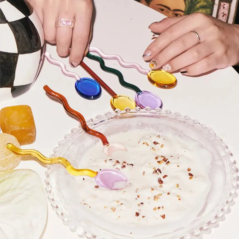 Cuillères en Verre Coloré | Tokko Studio.