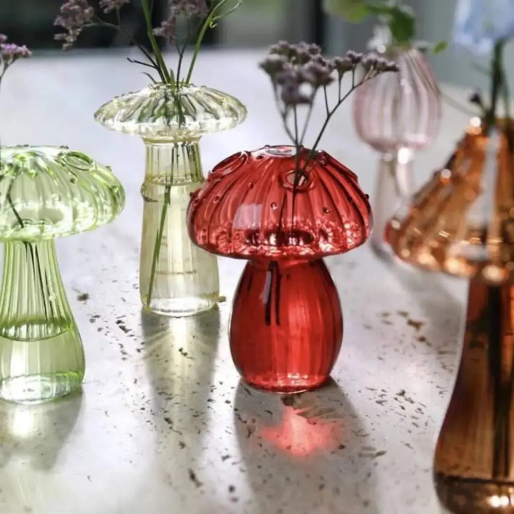 Vase en Verre Transparent Champignon |  Tokko Studio.