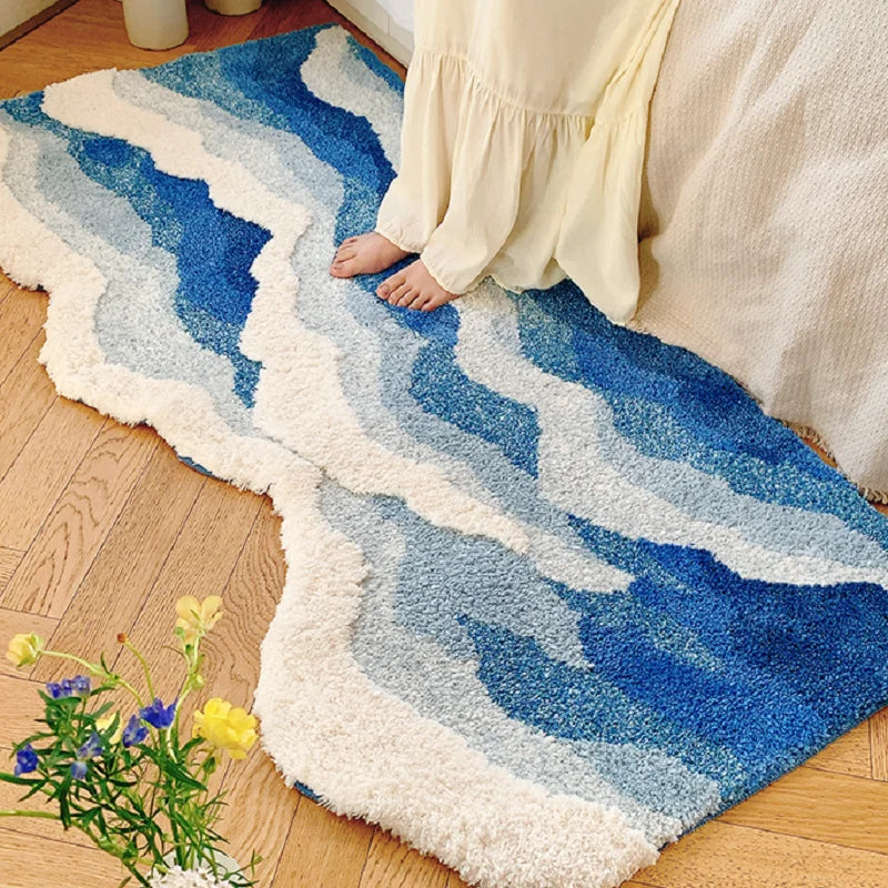 Tapis Bleu Tufté 50x80cm |  Tokko Studio.