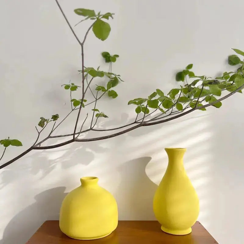 Vase en Céramique Jaune |  Tokko Studio.